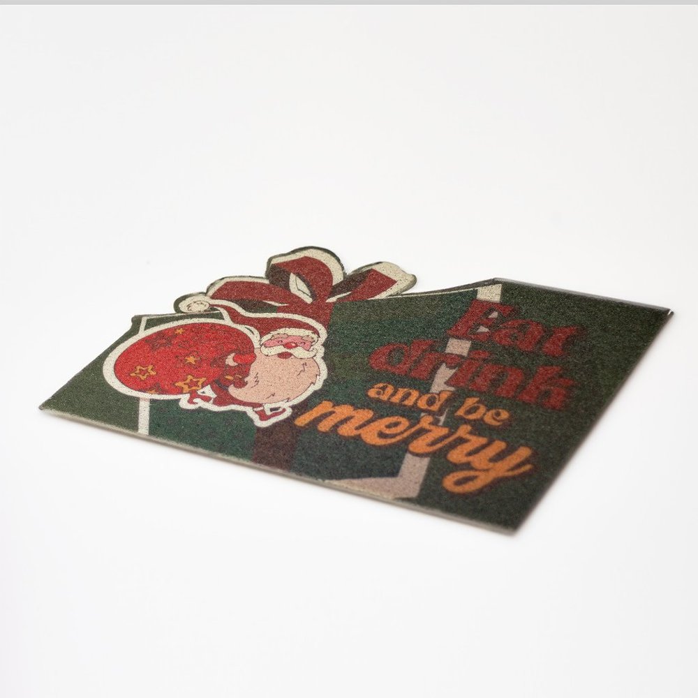 Christmas Bell Eat Drink and be Merry PVC Welcome mat Mat Kitchen Anti-Slip